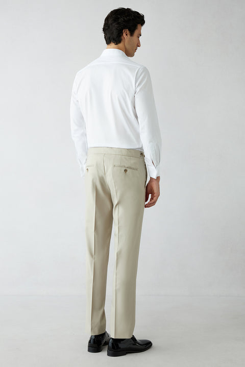 Light Beige 4-Drop Relaxed Fit Tuxedo & Groom Suit