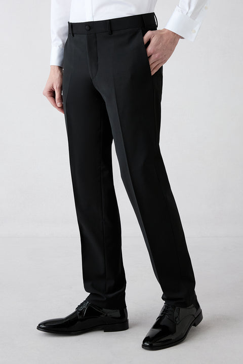 Black 7 Drop Slim Fit Narrow Cut Shawl Collar Wool Tuxedo & Groom Suit