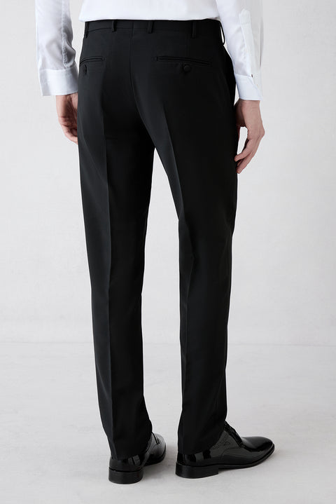 Black 7 Drop Slim Fit Narrow Cut Shawl Collar Wool Tuxedo & Groom Suit