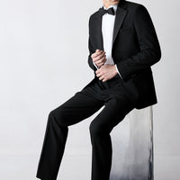 Black 6-Drop Regular Fit Standard Cut Notch Lapel Tuxedo & Groomsmen Suit