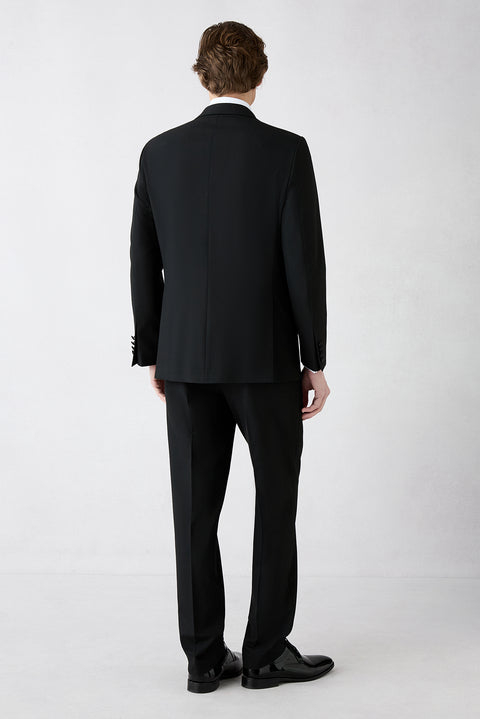 Black 6-Drop Regular Fit Standard Cut Notch Lapel Tuxedo & Groomsmen Suit
