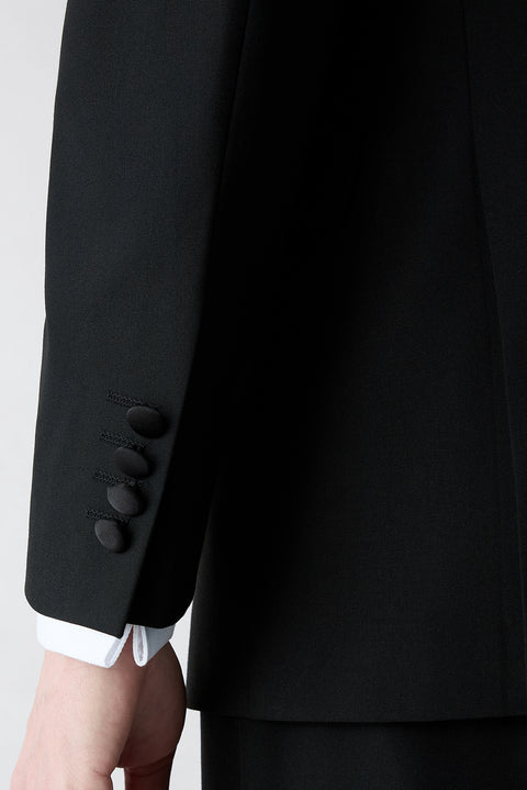 Black 4-Drop Relaxed Fit Comfortable Cut Mono Collar Tuxedo & Groom Suit