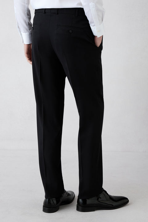 Siyah 7 Drop Slim Fit Dar Kesim Sivri Yaka Smokin & Damatlık