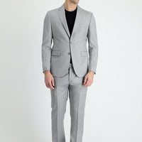 Light Grey 7 Drop Slim Fit Narrow Cut Wool Suit