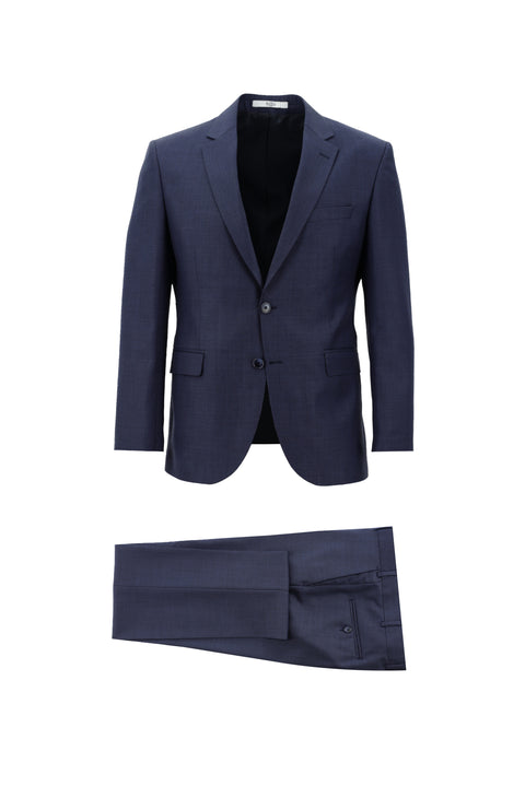 Light Navy Blue 7 Drop Slim Fit Narrow Cut Wool Suit