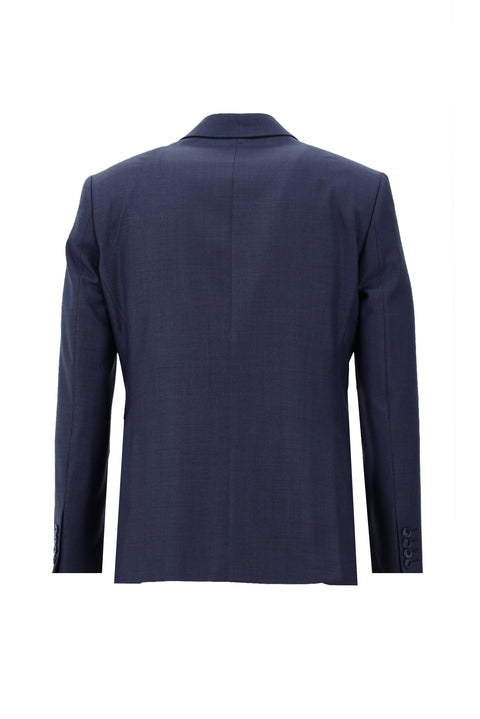 Light Navy Blue 7 Drop Slim Fit Narrow Cut Wool Suit