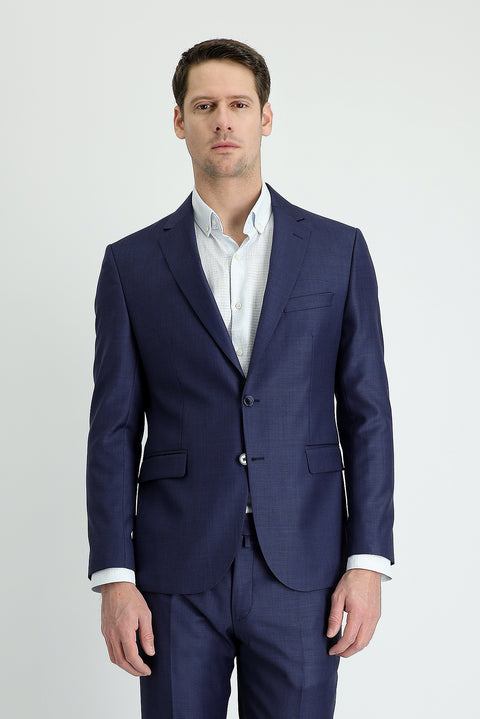 Light Navy Blue 7 Drop Slim Fit Narrow Cut Wool Suit