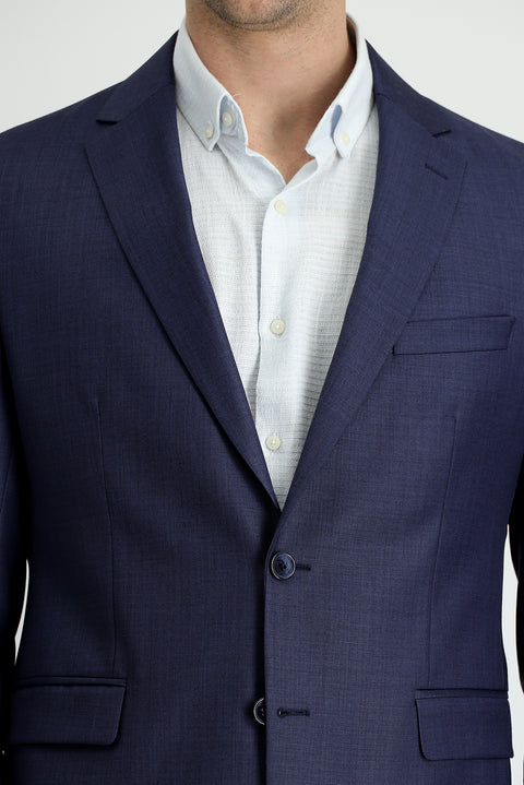Light Navy Blue 7 Drop Slim Fit Narrow Cut Wool Suit