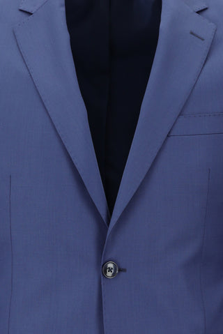  Koyu Mavi  7 Drop Slim Fit Dar Kesim Yünlü Takım Elbise