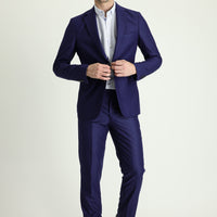 Medium Navy 8 Drop Muscle Fit Long Athletic Suit