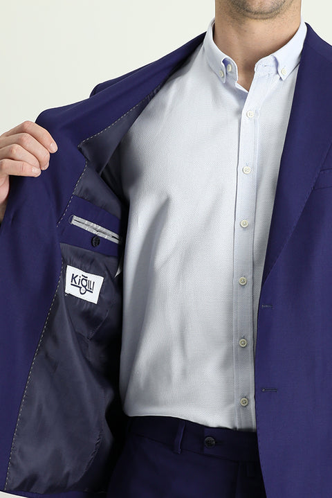 Medium Navy 8 Drop Muscle Fit Long Athletic Suit
