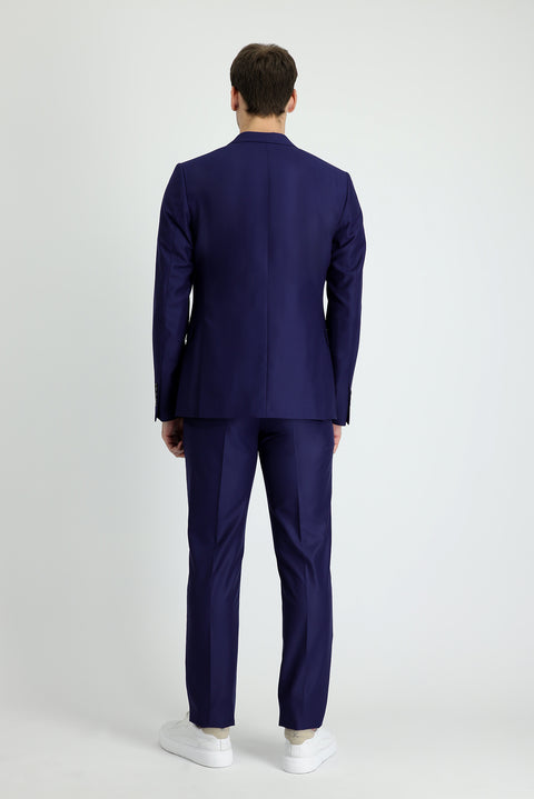 Medium Navy 8 Drop Muscle Fit Long Athletic Suit