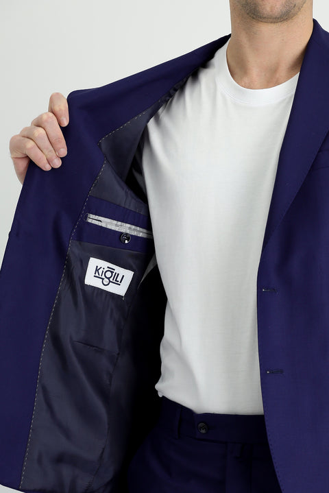 Medium Navy 8 Drop Muscle Fit Long Athletic Suit