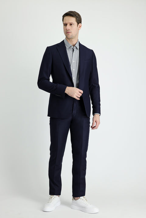 Dark Navy 8-Drop Muscle Fit Long Athletic Suit