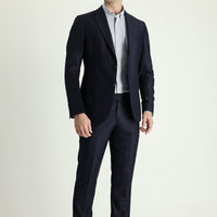 Black and Navy 8-Drop Muscle Fit Long Athletic Suit
