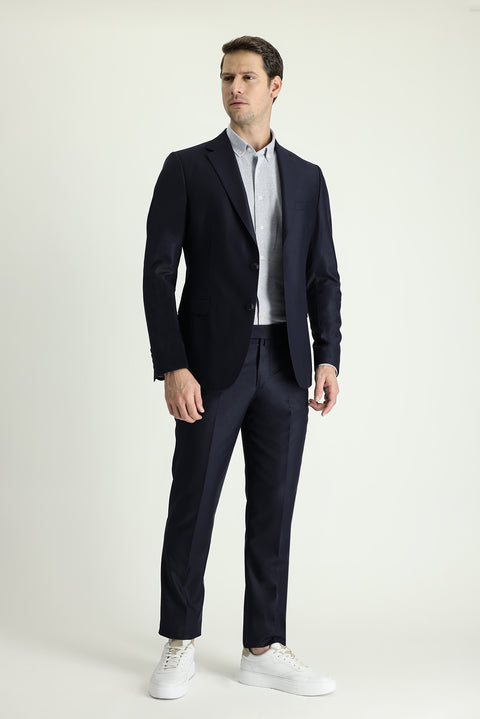 Black and Navy 8-Drop Muscle Fit Long Athletic Suit