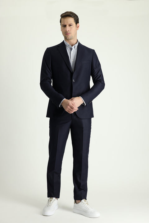 Black and Navy 8-Drop Muscle Fit Long Athletic Suit