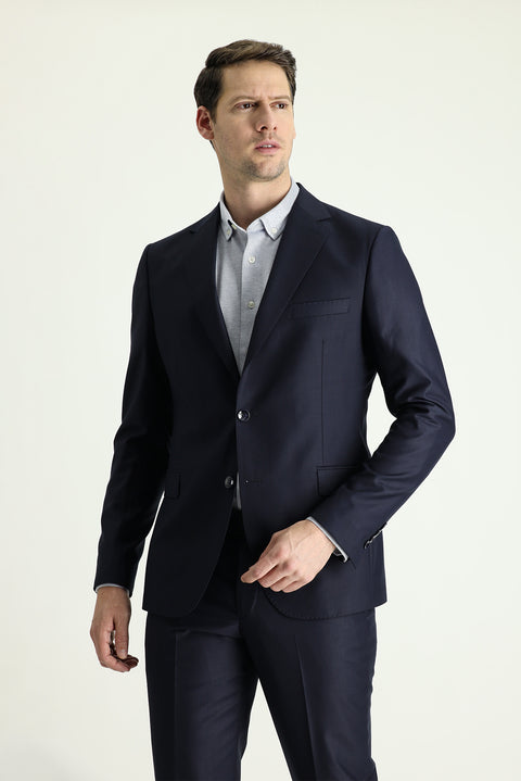 Black and Navy 8-Drop Muscle Fit Long Athletic Suit