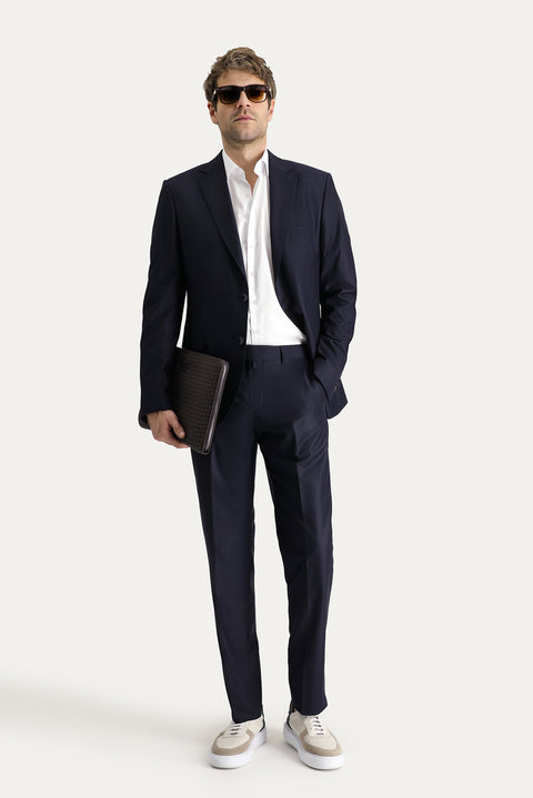 Black and Navy 8-Drop Muscle Fit Long Athletic Suit