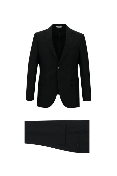 Black 6-Drop Regular Fit Standard Cut Suit