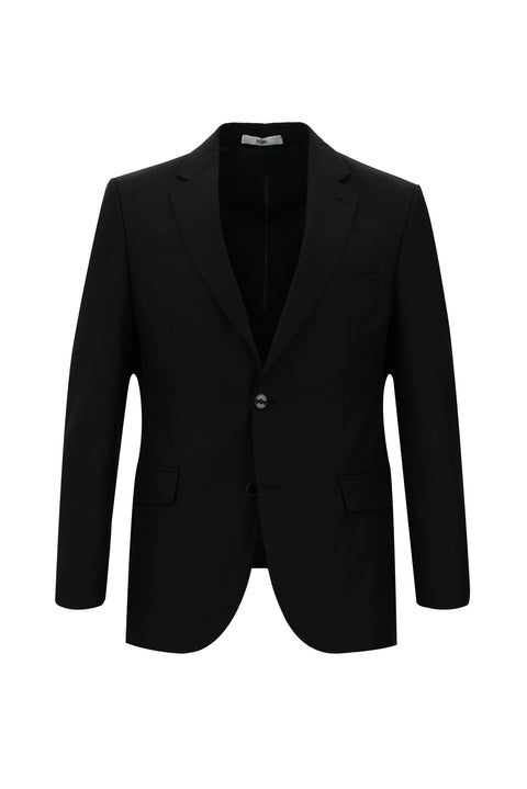 Black 6-Drop Regular Fit Standard Cut Suit