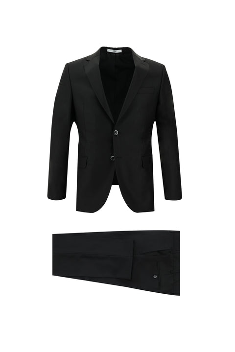 Black 6-Drop Regular Fit Standard Cut Suit