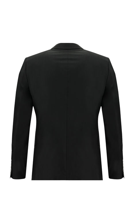 Black 6-Drop Regular Fit Standard Cut Suit
