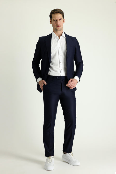 Dark Navy 4-Drop Relaxed Fit Suit