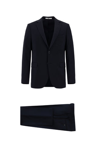  Siyah Lacivert 8 Drop Long Slim Fit Uzun Dar Kesim Takım Elbise