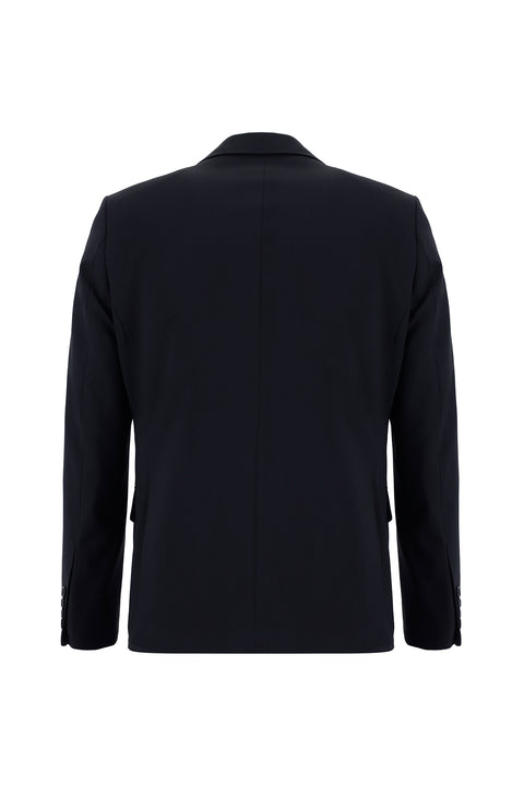 Black Navy 8 Drop Long Slim Fit Suit
