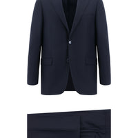 Black and Navy Blue 7 Drop Slim Fit Suit