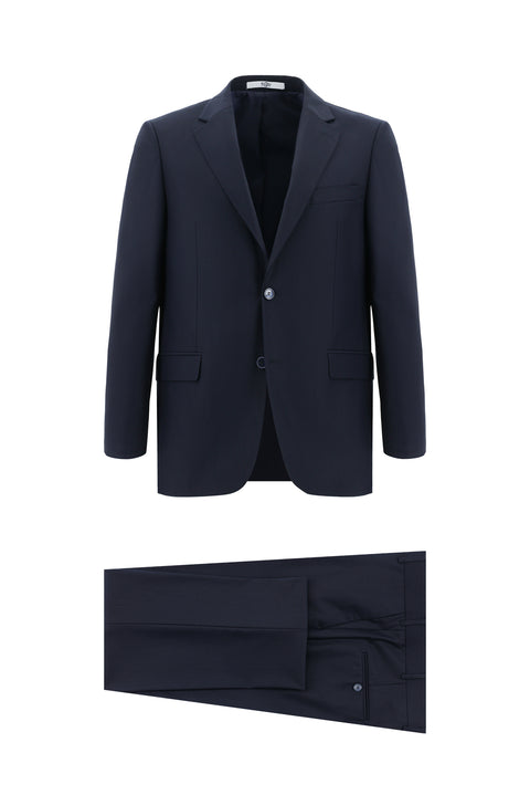 Black and Navy Blue 7 Drop Slim Fit Suit