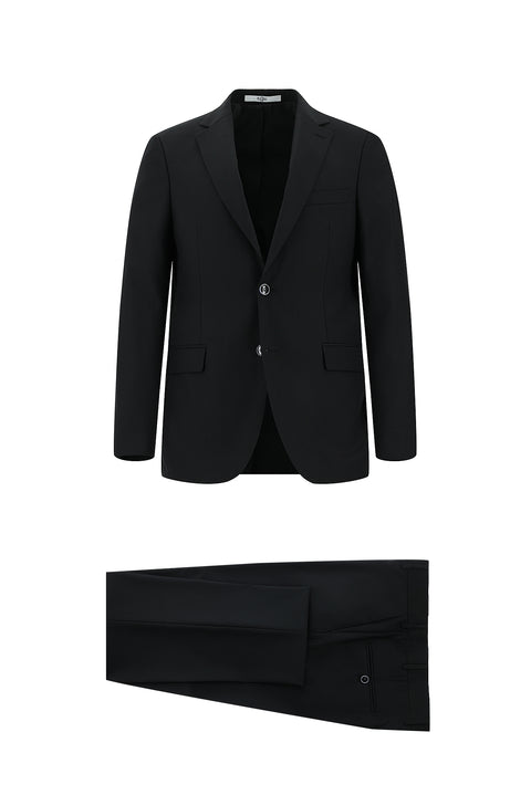 Black 6-Drop Regular Fit Standard Cut Suit