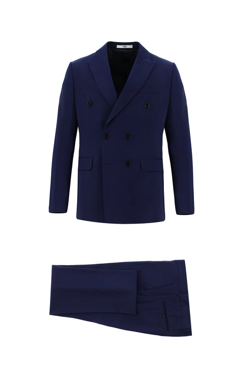Medium Navy 6 Drop Regular Fit Standard Cut Double-Breasted Suit