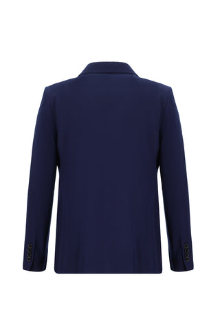  Orta Lacivert 7 Drop Slim Fit Dar Kesim Kruvaze Takım Elbise