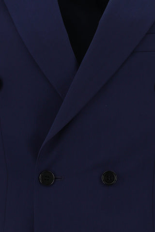  Orta Lacivert 7 Drop Slim Fit Dar Kesim Kruvaze Takım Elbise