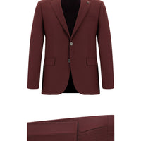 Light Burgundy 7 Drop Slim Fit Narrow Cut Suit