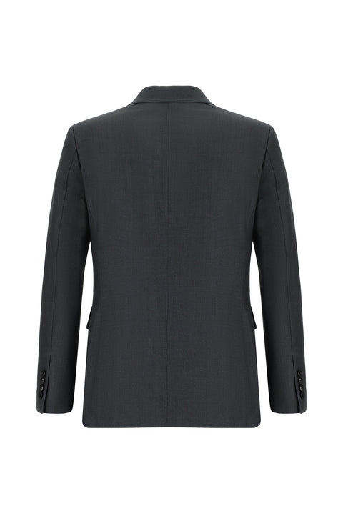 Dark Gray 6-Drop Regular Fit Standard Cut Double-Breasted Suit