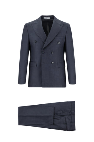  Açık Antrasit 7 Drop Slim Fit Dar Kesim Kruvaze Takım Elbise