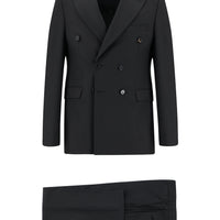 Black 7 Drop Slim Fit Narrow Cut Double-Breasted Suit