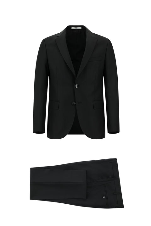 Black 4-Drop Relaxed Fit Suit