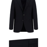 Black and Navy Blue 4-Drop Relaxed Fit Suit
