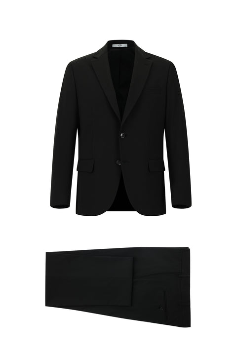 Black 6-Drop Regular Fit Standard Cut Suit