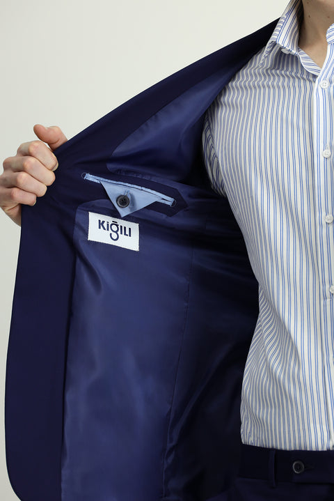 Koyu Lacivert 4 Drop Relaxed Fit Rahat Kesim Takım Elbise