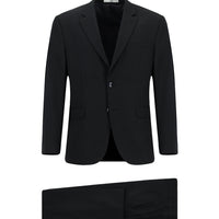 Siyah Lacivert 7 Drop Super Slim Fit Eksra Dar Kesim Takım Elbise