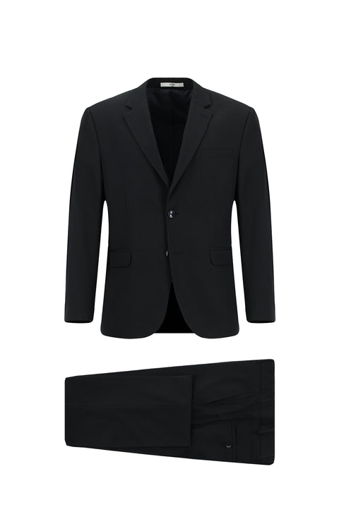 Siyah Lacivert 7 Drop Slim Fit Dar Kesim Takım Elbise