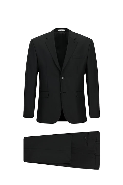 Black 4-Drop Relaxed Fit Suit