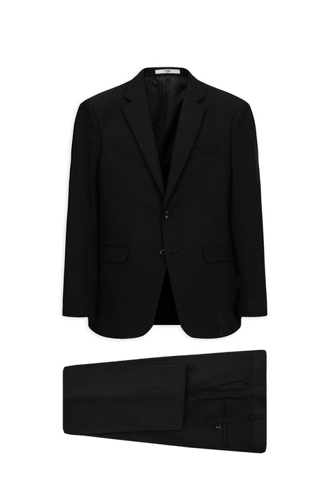 Black 6-Drop Regular Fit Standard Cut Suit