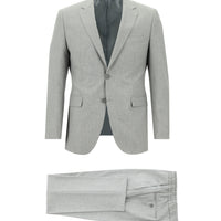 Medium Grey 7 Drop Slim Fit Narrow Cut Elastic Waist Drawstring Patterned Suit