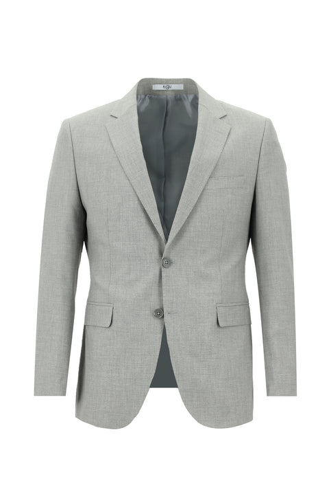 Medium Grey 7 Drop Slim Fit Narrow Cut Elastic Waist Drawstring Patterned Suit
